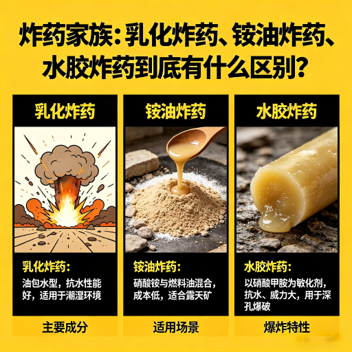湘潭炸药家族：乳化炸药、铵油炸药、水胶炸药到底有什么区别？